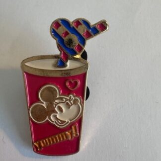 Minnie Mouse Yummy Cup with Straw Pin Vintage Disney (D0)