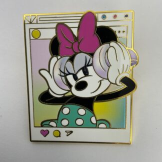Monogram BoxLunch Disney Minnie Mouse Social Media Photo Frame Headphones Pin H6