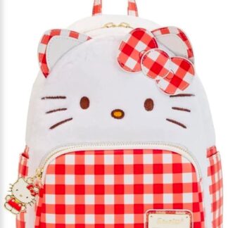 New w Tags Hello Kitty Gingham Loungefly Book bag Purse Mini Backpack