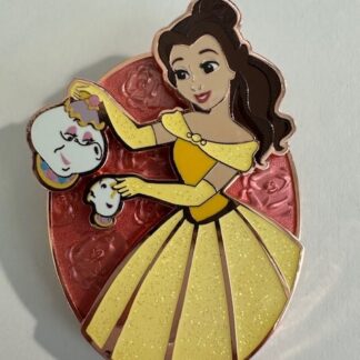 PALM Belle Mrs Potts, Chip Holding Teapot Cup Pink A La Mode 2024 Disney Pin F2