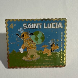 Saint Lucia Goofy Stamp Holding The World Pluto Disney Pin (B4)