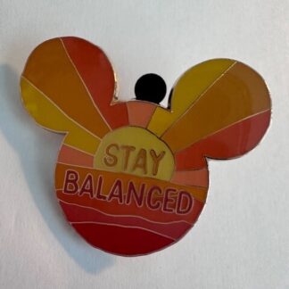 Stay Balanced Mickey Icon Disney Parks Pin Orange Sun Rising (D5)