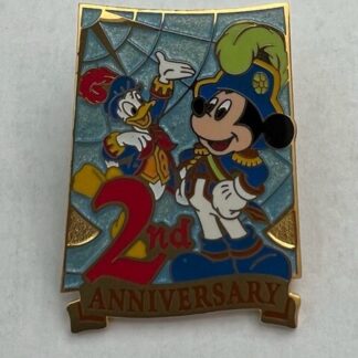 TDS Mickey Donald Blue 2nd Anniversary Gift Tokyo Disney Pin (A8)