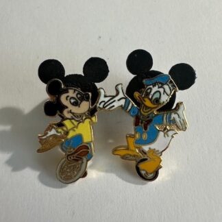 Vintage Mickey and Donald on Unicycles Disney Pin C0