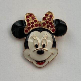 Vintage Minnie Mouse Red Jewels Brooch Disney Pin (A9)