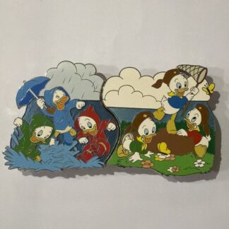 WDI April Showers Bring May Flowers Nephews Huey Dewey Louie LE 250 Pin Set E8