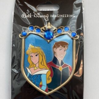 WDI Princess Prince Couple Crest Blue Aurora Philip Sleeping Beauty Disney Pin B