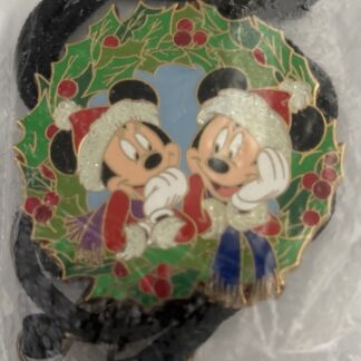 WDW Cast Exclusive Mickey Minnie Mouse Wreath Lanyard B