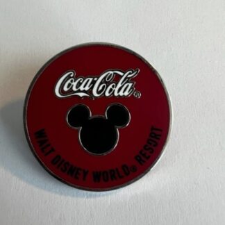 WDW Coca Cola Resort Red Round Black Mickey Icon Disney Pin (C1)