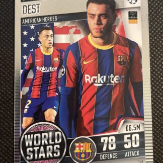 2020-21 Topps Match Attax 101 World Stars Sergino Dest #141 Rookie