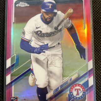 2021 Topps Chrome Megenta Refractor #146 Leody Taveras RC #/399 Rangers