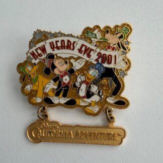 DCA New Years Eve 2001 Dangle Mickey Donald Goofy Pluto Disney Pin F8