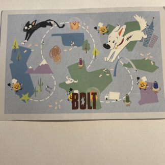 DISNEY DSF DISNEY'S BOLT POSTCARD COLLECTORS SET LE 150 NO PINS ONLY CARD BACK