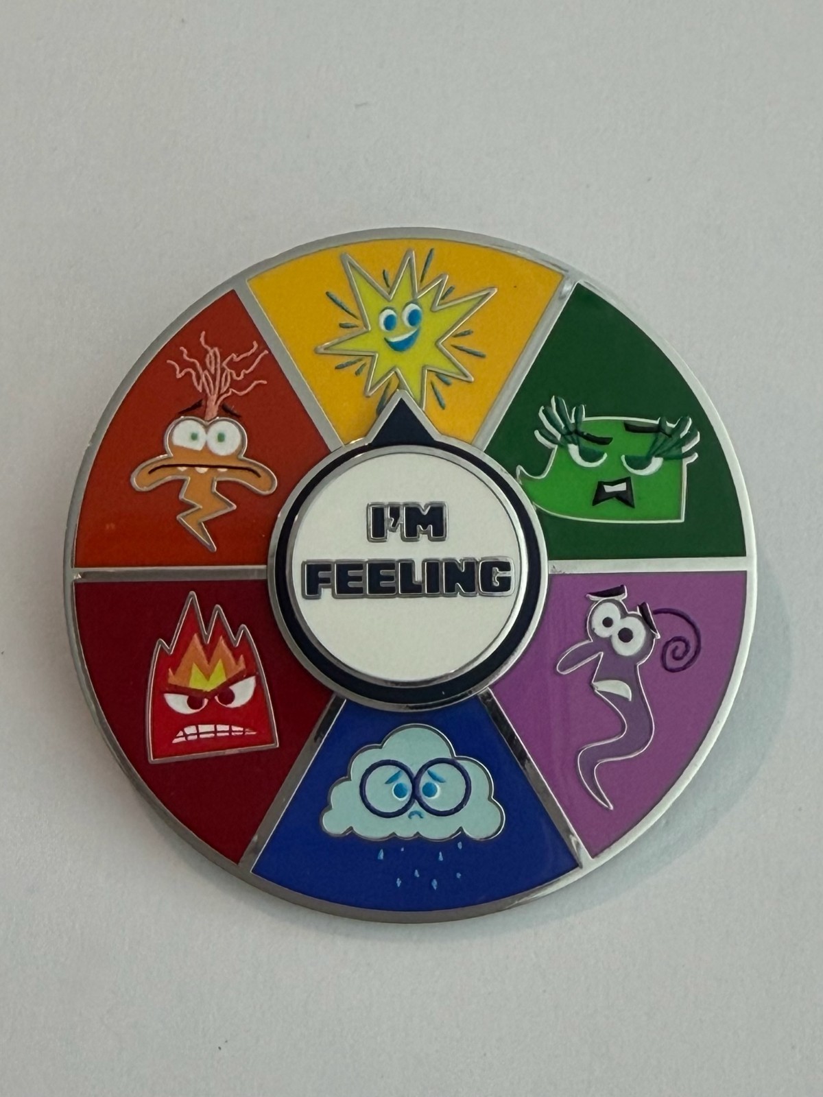 DLP Inside Out Mood Wheel I'm Feeling Spinner Angry Joy 2025 Disney Pin H9