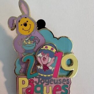 DLP LE Winnie Pooh Piglet Happy Easter 2019 Joyeuse Paques Disney Paris Pin (D4)