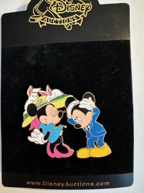 Disney Auction Easter Hats 2006 Minnie & Mickey Mouse LE 100 Disney Pin (B)