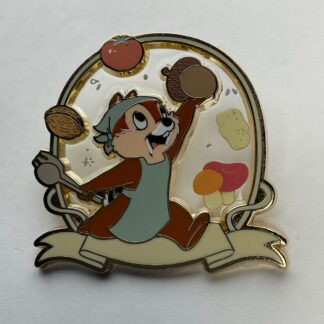 Disney BoxLunch Monogram Veggies Glass Chefs Chip & Dale Vegan Pin Acorn G9