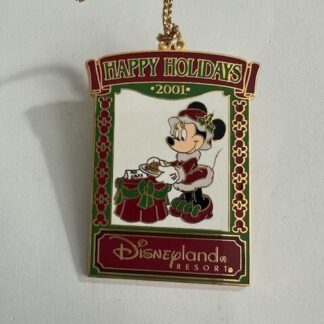 Disney Disneyland 2001 Happy Holidays Ornament Minnie Mouse LE Pin (B0)