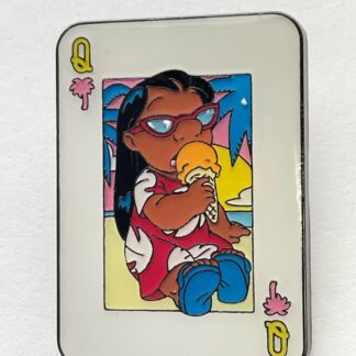 Disney Loungefly Lilo & Stitch Playing Card Pin Lilo Queen of Palm Trees G2