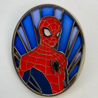 Disney Marvel Spider-Man Stained Glass Pin Loungefly Mystery Blue Background G5