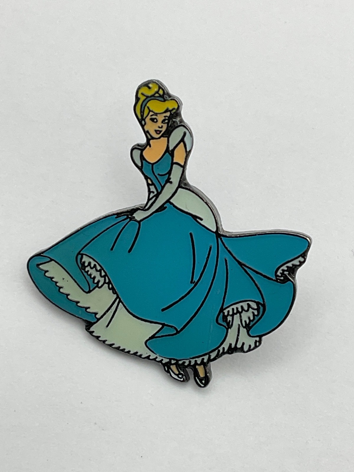 Disney Pin Cinderella Blue Gown Tiny Mini Pin Vintage Waffle Back (H5)