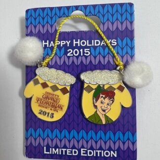 Disney Pin Grand Floridian Resort Peter Pan Mittens Resorts Holiday (B)