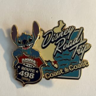 Disney Pin WDW Pin Route 498 Stitch Bites Map of United States Trip LE 750 (A9)