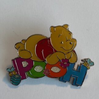 Disney U.K. Store Pooh Sleeping On His Bees Honey Name Colorful Disney Pin (B2)