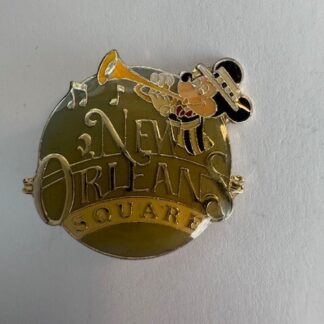Disneyland New Orleans Square Gold Writing Mickey Mouse Pin (A0)