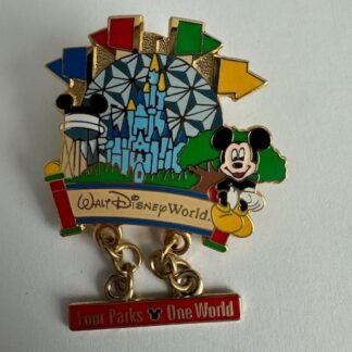 Four Parks One World 2000 Mickey Dangle Disney Pin E7