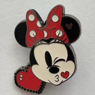 HKDL Emoji Mickey Hidden Mickey Minnie Kissing Face Heart Disney Pin (B7)