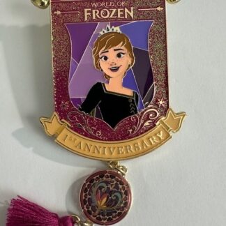 HKDL Hong Kong WORLD OF FROZEN Banners Anna Dangle 2024 LE 600 Disney Pin F2