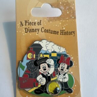 Mickey Minnie Railroad Train Engineers Piece of Costume History Disney Pin