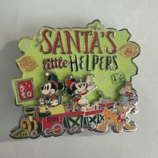 Minnie Mickey Pluto Santa's Little Helpers Train Christmas Mini Jumbo Pin F0
