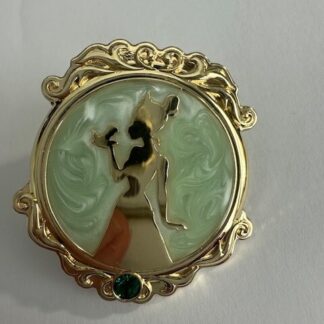 Ornate Gold Frame Princess Silhouette Mirror Shanghai Tiana Pin (E9)