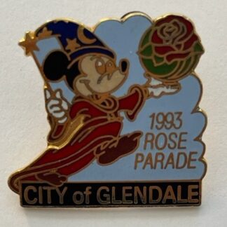 RARE Disney 1993 City Of Glendale Rose Parade SORCERER MICKEY Fantasia Pin (C7)