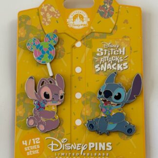 Stitch and Angel - Lollipop Set - April Stitch Attacks Snacks 2024 Disney Pin B