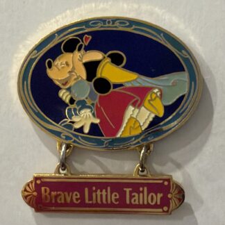Sweet Kiss Brave Little Tailor Disney Pin Dangle M&P Mickey Minnie D5