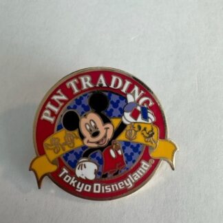 TDL Disney Tokyo Disneyland Mickey Mouse Pin Trading Red Logo (A2)