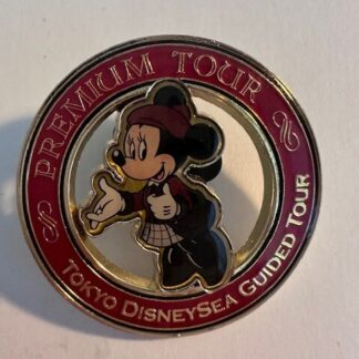 TDR Minnie Mouse Premium Guided Tour Red Round Tokyo Disney Pin (D2)