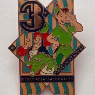 TDR Tokyo Peter Pan Tick Tock Ambassador Hotel 3rd Anniversary Disney Pin (D1)