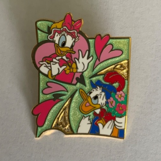 Tokyo DisneySea 2004 White Day Donald Daisy Pin Badge Japan H2