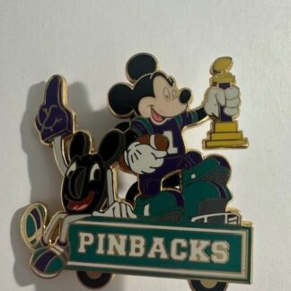 WDW Mickey Bobby Pinback Pin Trading University Homecoming Disney Pin Frame A9