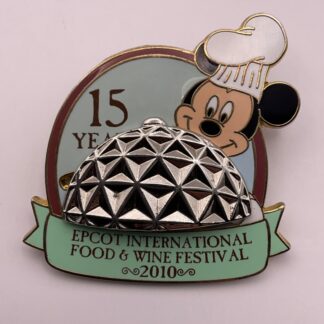 2010 EPCOT Food & Wine Festival Chef Mickey 15 Years Cake Hinged LR Pin F7