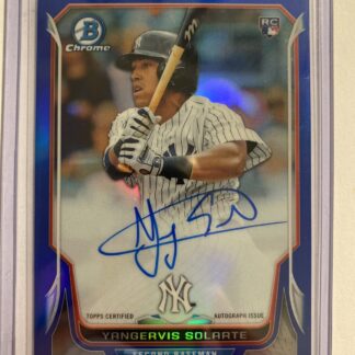 2014 Bowman Chrome Blue Refractor /150 Yangervis Solarte #BCAR-YS Rookie Auto