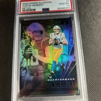 2020 Illusions Retail JUSTIN HERBERT Los Angeles Chargers Rookie #7 PSA 10
