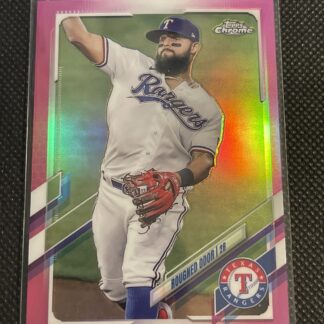 2021 Topps Chrome Pink Refractor #3 Rougned Odor - Texas Rangers