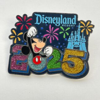 2025 Disneyland Resort Mickey Fireworks Castle Pin Disney Glitter G4