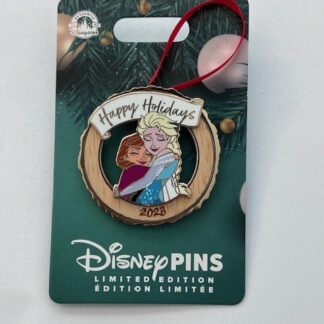 Anna And Elsa Frozen Happy Holidays Ornament Disney Pin LE (B)