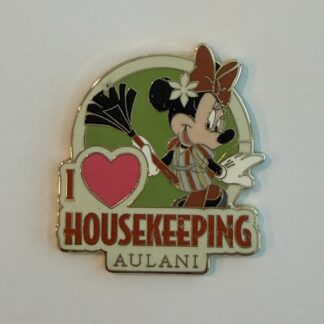 Aulani Resort Hawaii I Love Housekeeping Minnie Mouse 2022 Disney Pin H6